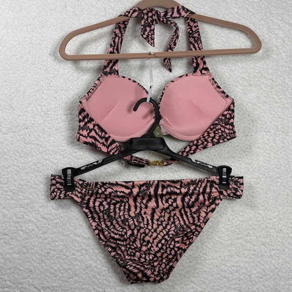 (B3) Victoria's Secret,Animal Print Bikini Set,36B/Sequined and Padded Bottoms - Picture 8 of 12